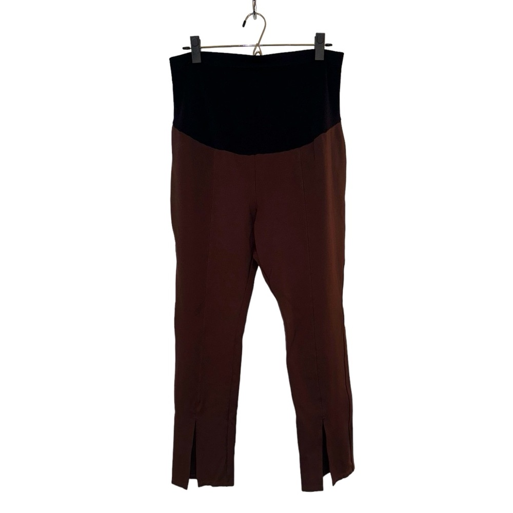 Women’s Old Navy Maternity Brown Stretchy Slacks With Stretch Waist Band Size XL